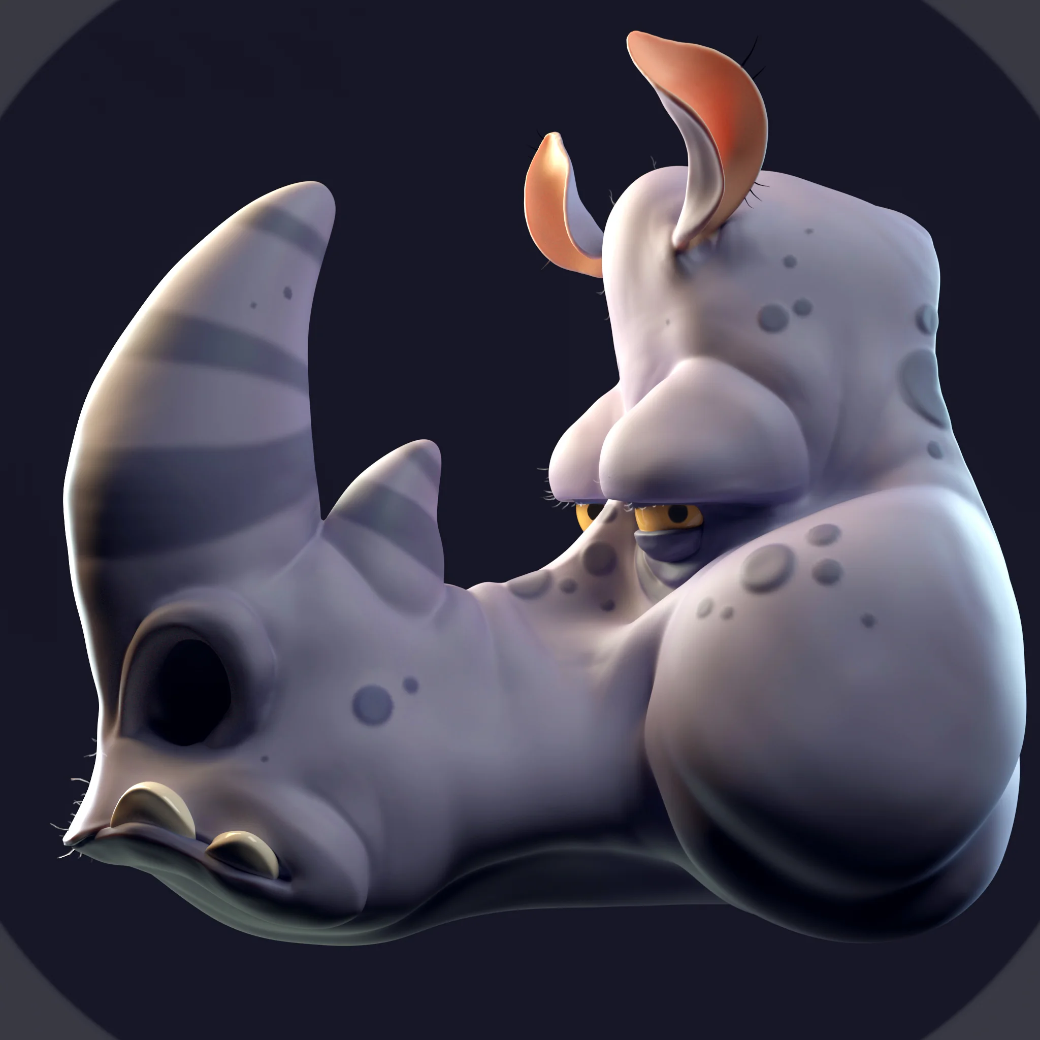 Stylized Rhino 3D Character
