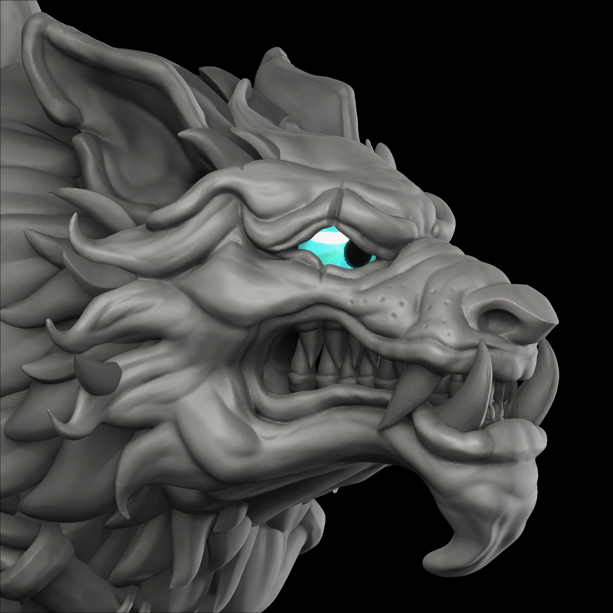 Wolf Head Detail